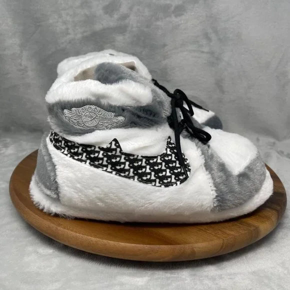 Fluffy Jordan Nike Oversized Slippers Retro High Sneaker Slippers